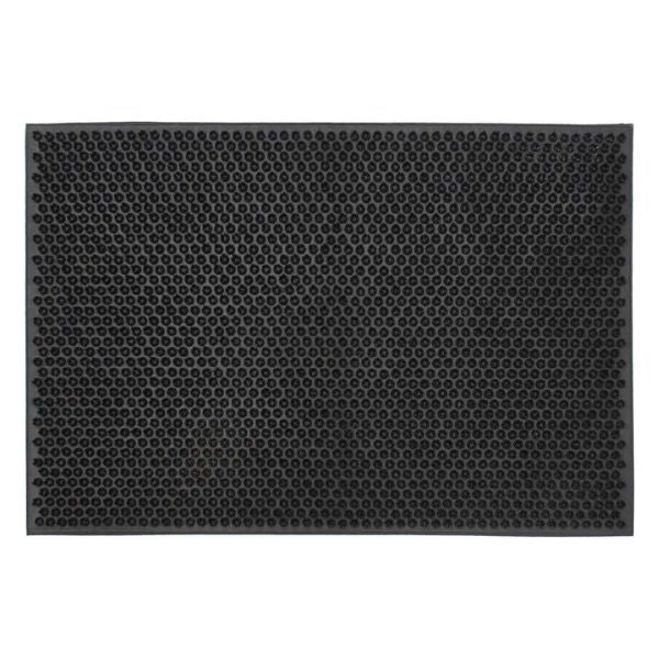 JVL Black Rubber Condor Astro Turf Effect Doormat 40x60cm at Napev GH