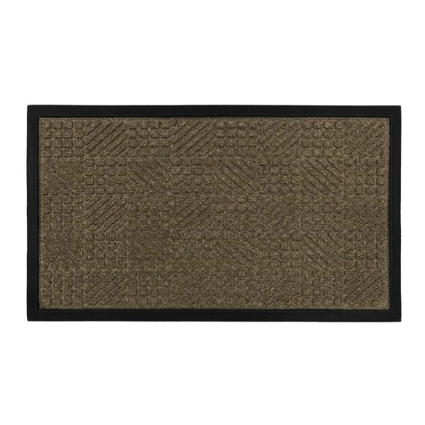 JVL Firth Tile Rubber Backed Door Mat, 40x70cm, Brown at Napev GH