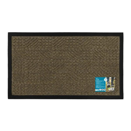 JVL Firth Tile Rubber Backed Door Mat, 40x70cm, Brown at Napev GH