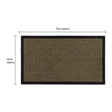 JVL Firth Tile Rubber Backed Door Mat, 40x70cm, Brown at Napev GH