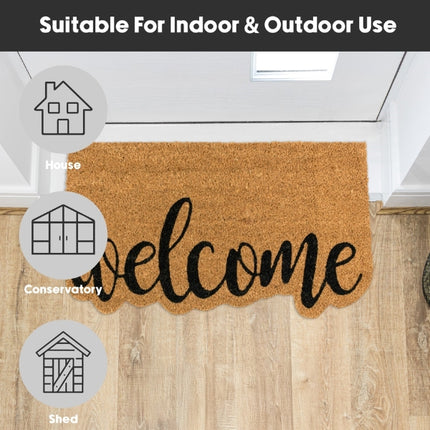 JVL Latex Shaped Coir - Welcome - 40x70cm at Napev GH