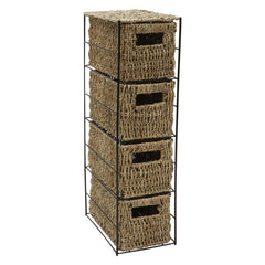 JVL Seagrass 4 Drawer Storage Tower at Napev GH