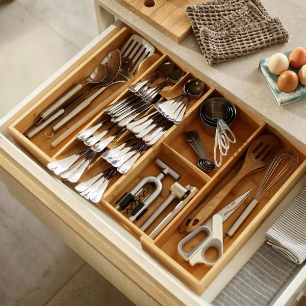 JosephJoseph DrawerStore Bamboo Expanding Cutlery, Utensil & Gadgets Organiser at Napev GH