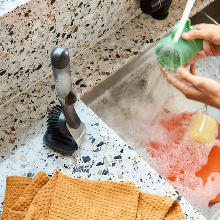 JosephJoseph SinkTech Soap Dispensing Washing Up Brush with Steel Stand at Napev GH