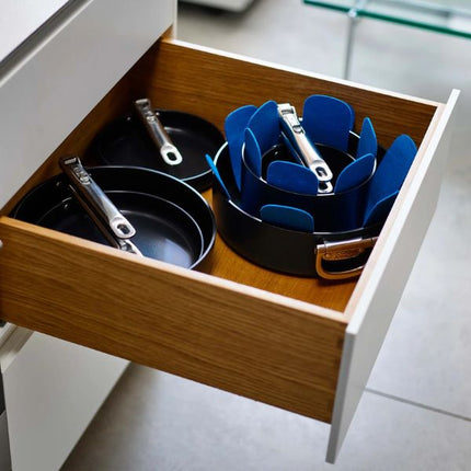 JosephJoseph Space Folding Handle Ceramic Non-stick 6-piece Blue Cookware Set at Napev GH