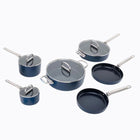JosephJoseph Space Folding Handle Ceramic Non-stick 6-piece Blue Cookware Set at Napev GH