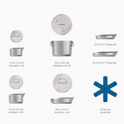 JosephJoseph Space Steel Folding Handle 6-Piece Cookware Set at Napev GH