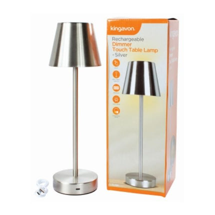 Kingavon Rechargeable Dimmer Touch Table Lamp - Silver at Napev GH