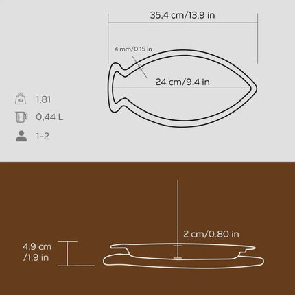 Lava Fish Plate And Wooden Platter - Fish Shaped at Napev GH