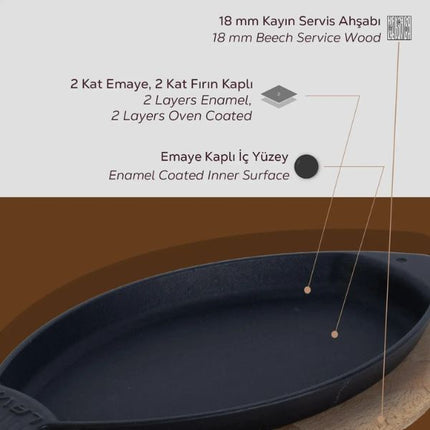 Lava Fish Plate And Wooden Platter - Fish Shaped at Napev GH