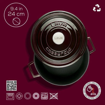 Lava Round Casserole -Dia.(Ø)24CM - Premium at Napev GH