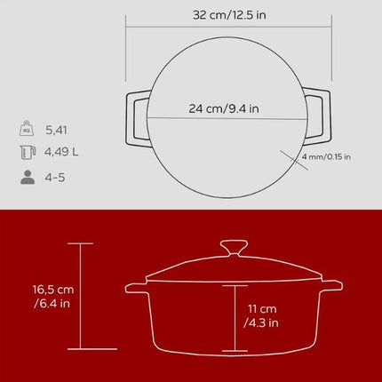 Lava Round Casserole - Dia.(Ø)24CM at Napev GH