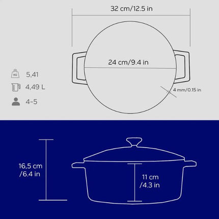 Lava Round Casserole - Dia.(Ø)24CM at Napev GH