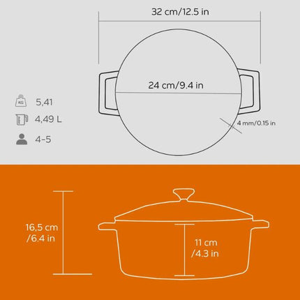 Lava Round Casserole - Dia.(Ø)24CM at Napev GH