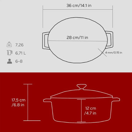 Lava Round Casserole - Dia.(Ø)28CM at Napev GH