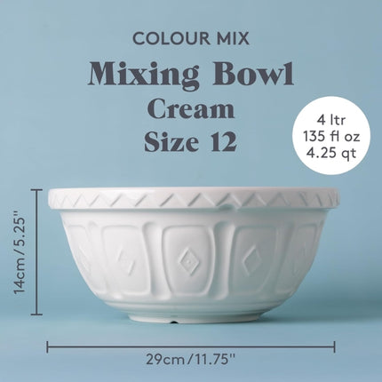 Mason Cash Colour Mix S12 Cream Mixing Bowl 29cm at Napev GH