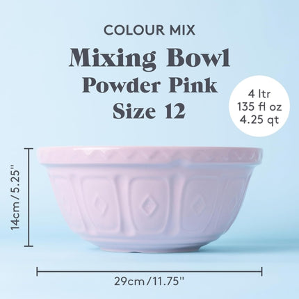 Mason Cash Colour Mix S12 Powder Pink Mixing Bowl 29cm at Napev GH