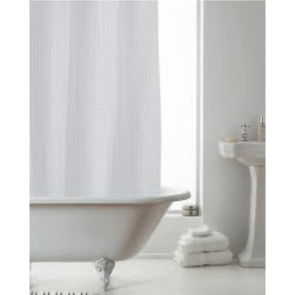 Country Club Waffle Shower Curtain with Liner Grey 180 x 180cm AT NAPEV GH