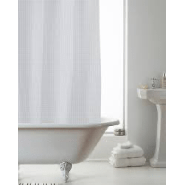 Country Club Waffle Shower Curtain with Liner Grey 180 x 180cm AT NAPEV GH
