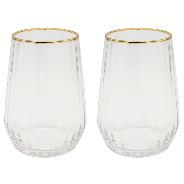 Lesser & Pavey Elegance Hiball Glass | Pack 2 / Gold rim at Napev GH