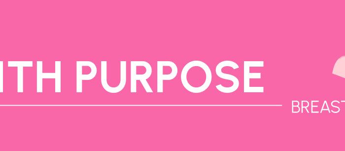 Pink With Purpose Breast Cancer Awareness banner featuring coordinated pink kitchenware, including a floral mug, ceramic mixing bowl and embossed storage canister, alongside a pink awareness ribbon and Shop Now call to action.