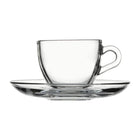 Pasabahce Basic Espresso Cup & Saucer 85ml | Pack of 6 at Napev GH