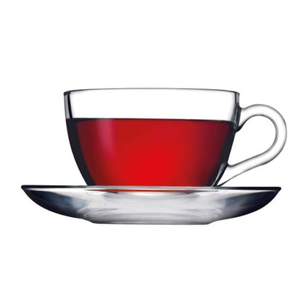 Pasabahce Basic Tea Cup & Saucer 238ml | Pack of 6 at Napev GH