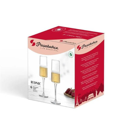 Pasabahce Iconic Champagne Flute 190ml | Pack Of 6 at Napev GH