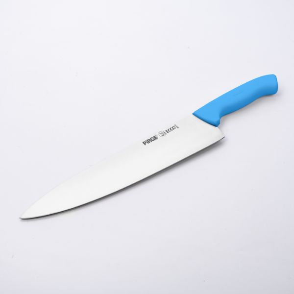 Knife with a blue handle on a white background