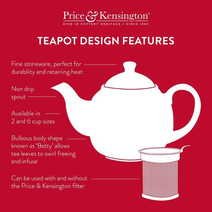Price & Kensington Matt Black 2 Cup Teapot att Napev GH