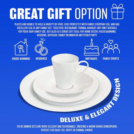 Prima Houseware Dinner Set White Colour 16 Piece at Napev GH