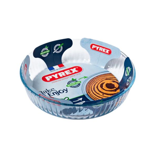 Pyrex Bake & Enjoy High Resistance Glass Fluted Flan Dish, 26cm at Napev GH