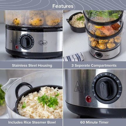 Quest 3-Tier Electric Food Steamer 35220. at Napev GH