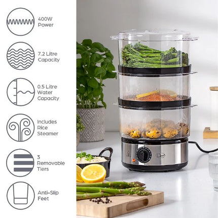 Quest 3-Tier Electric Food Steamer 35220. at Napev GH