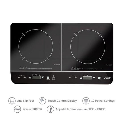 Quest Digital Double Induction Hob & Hot Plate 35840 at Napev GH
