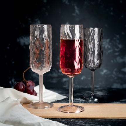 Rubikap Polycarbonate Exclusive Prisma Champagne Glass 180ml at Napev GH