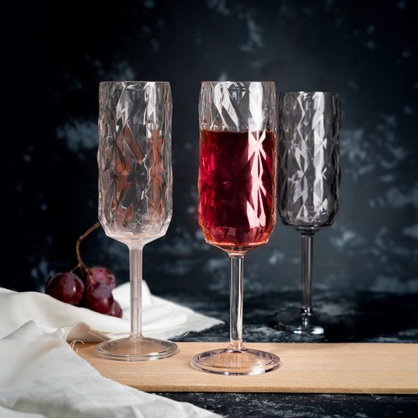 Rubikap Polycarbonate Exclusive Prisma Champagne Glass 180ml at Napev GH