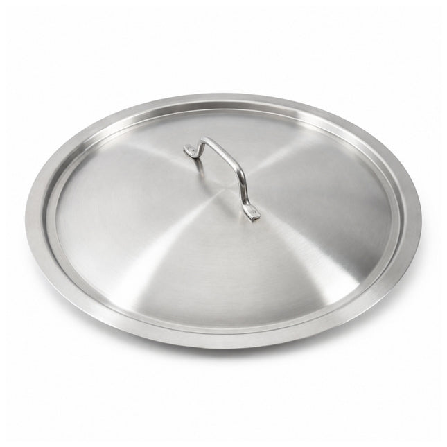 SKK Professional round stainless steel cookware lid with a raised rim and central metal handle.