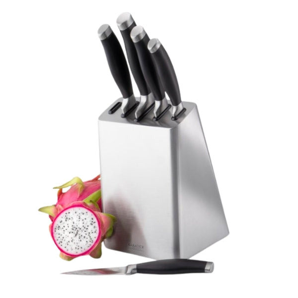 Sabatier Professional Five Piece Stainless Steel Knife Block at Napev GH