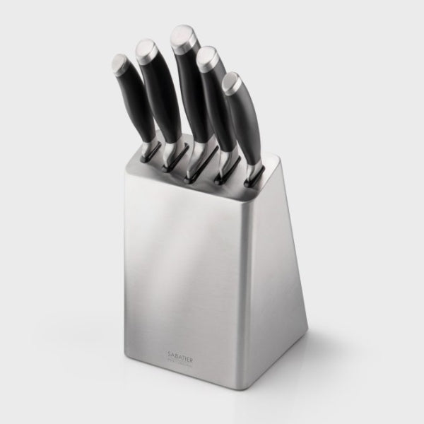 Sabatier Professional Five Piece Stainless Steel Knife Block at Napev GH