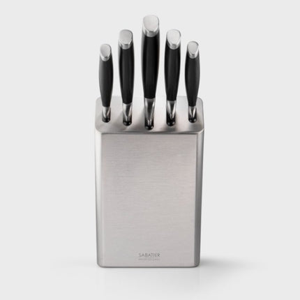 Sabatier Professional Five Piece Stainless Steel Knife Block at Napev GH