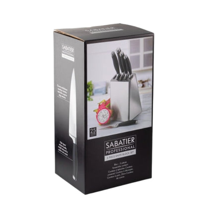 Sabatier Professional Five Piece Stainless Steel Knife Block at Napev GH