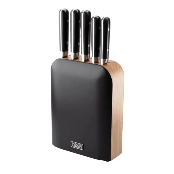 Sabatier Professional Five Piece Upright Knife Block - Black at Napev GH