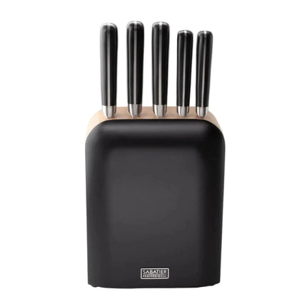 Sabatier Professional Five Piece Upright Knife Block - Black at Napev GH