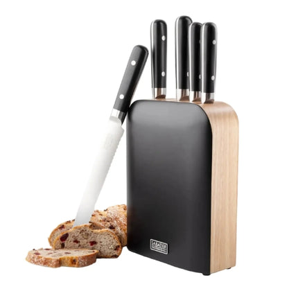 Sabatier Professional Five Piece Upright Knife Block - Black at Napev GH