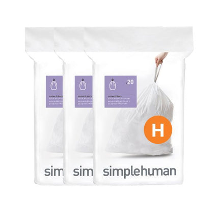 Simplehuman custom fit liners- Code H | Pack of 60 at Napev GH