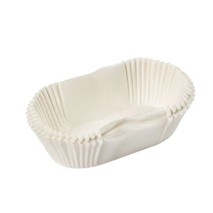 Stack of white Tala siliconised 1 lb loaf tin liners with pleated ends
