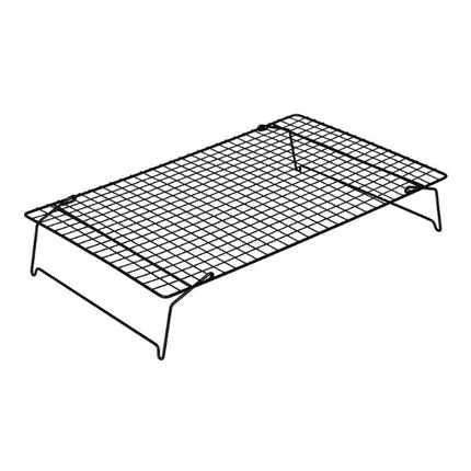 Single black Tala non-stick rectangular cooling rack with fold-out legs, measuring 40 × 25 cm