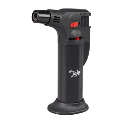 A black Tala torch lighter with red power buttons and a white Tala logo on the front, shown on a plain white background.