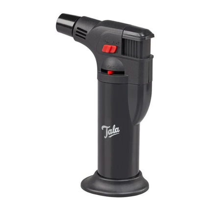 A black Tala torch lighter with red accents and a white logo, shown on a plain white background.